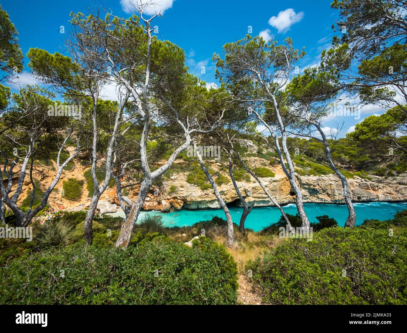 La spiaggia nascosta della CalÃ³ d'es Moro Foto Stock