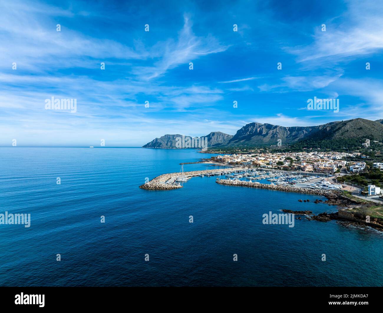 Veduta aerea, Colonia de Sant Pere vicino a Betlem, Regione Arta, Maiorca, Isole Baleari, Spagna Foto Stock