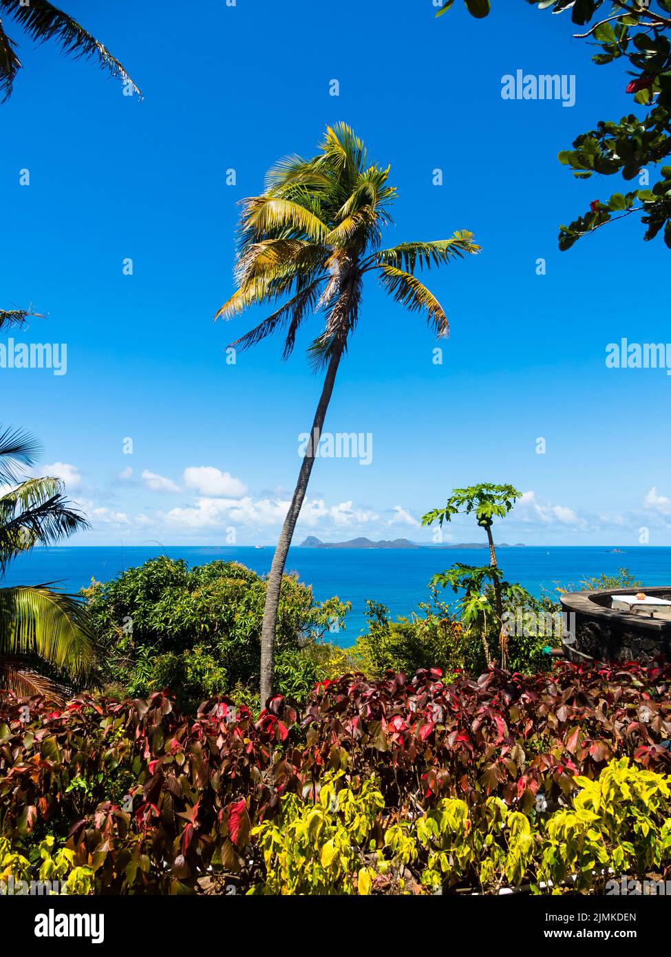Vista sull'isola di Ronde e Carriacou Foto Stock