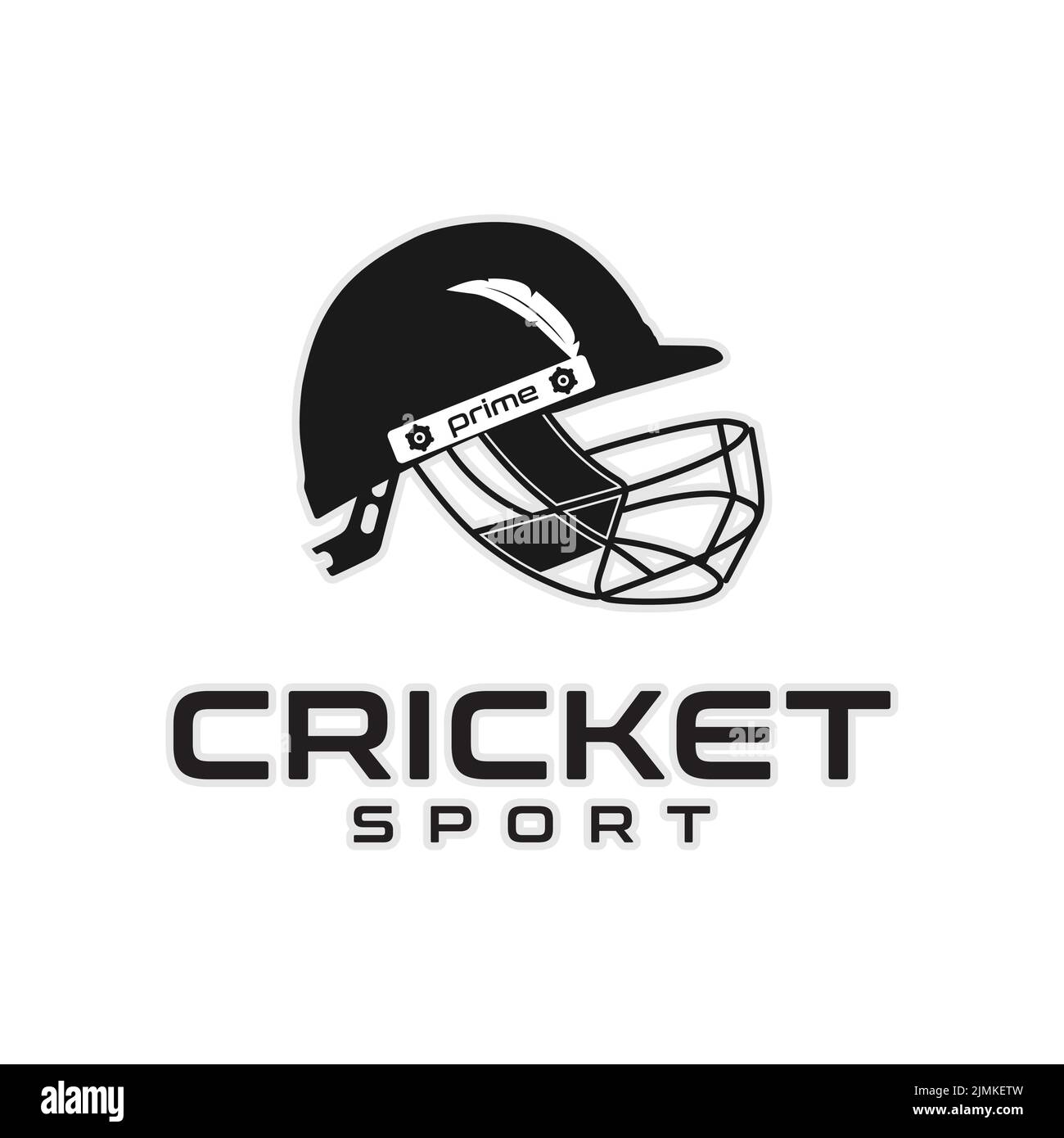 casco cricket per l'ispirazione sportiva logo design Illustrazione Vettoriale
