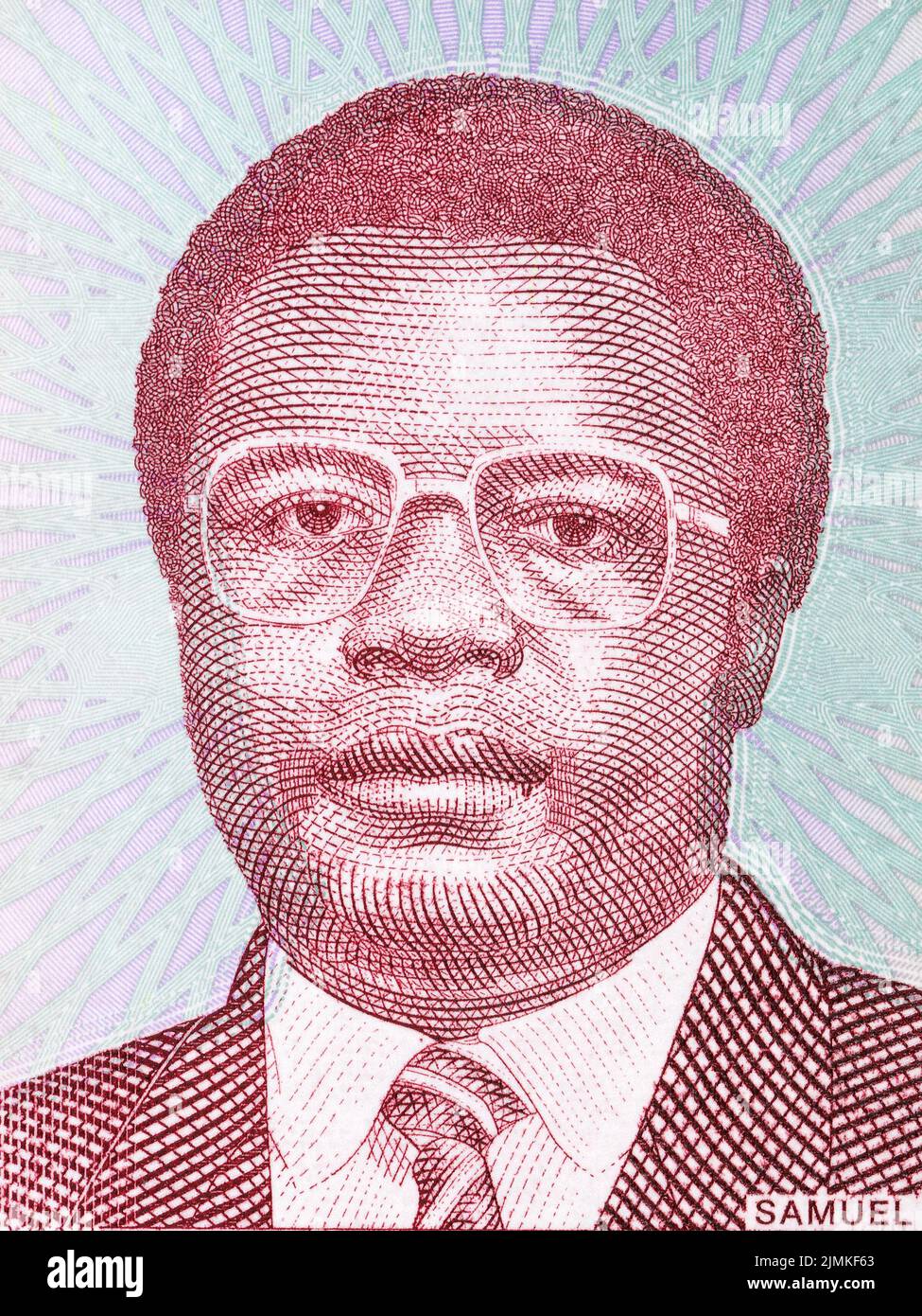 Il presidente Samuel K. Doe un ritratto di denaro liberiano - dollari Foto Stock