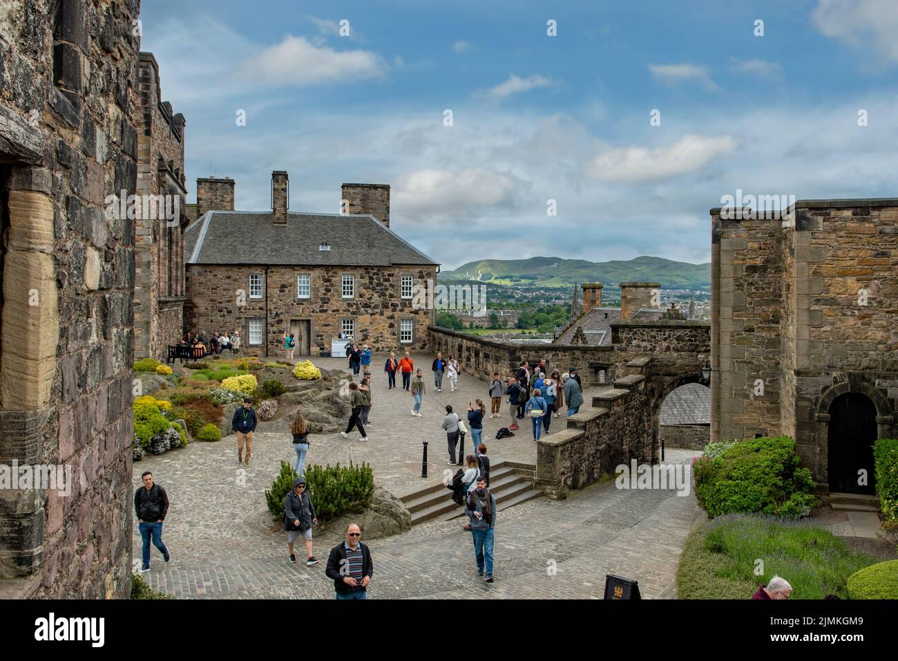 Piano superiore del Castello di Edimburgo, Edimburgo, Mid-Lothian, Scozia Foto Stock