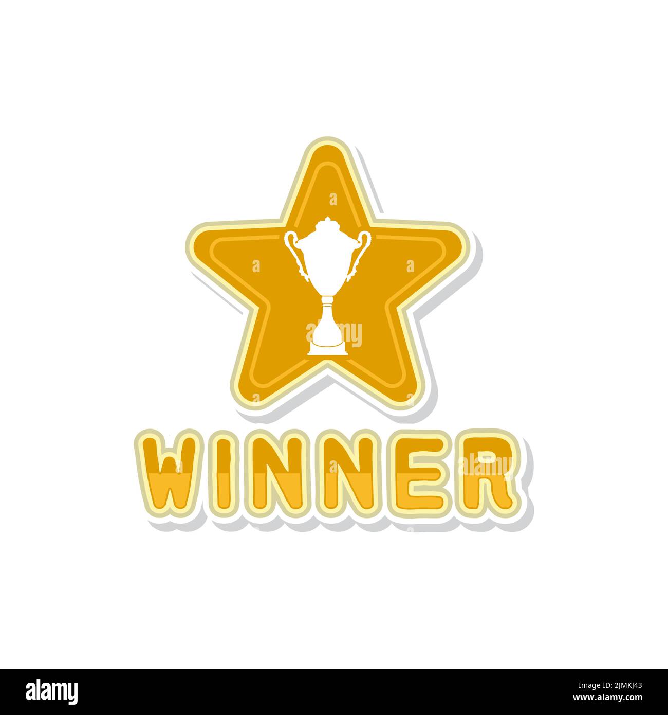 Stelle e Trofeo per il Concorso vincitore del gioco sportivo Logo Design Inspiration Illustrazione Vettoriale