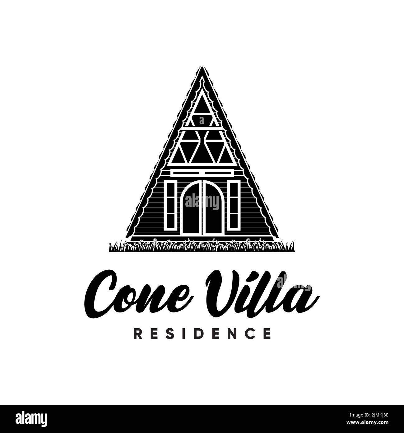 Home Hotel Villa Motel Illustrazione Triangle Shape Logo Design Vector Illustrazione Vettoriale