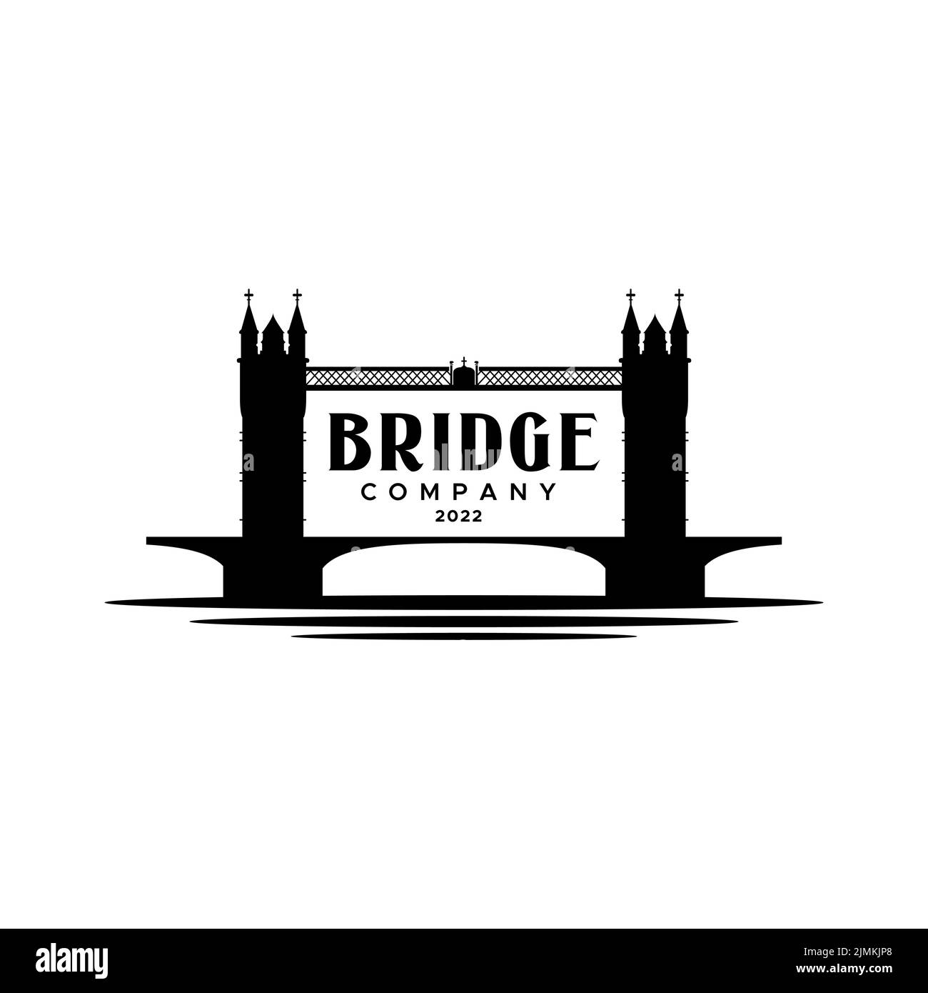 Il logo London Bridge trae ispirazione dal design Illustrazione Vettoriale