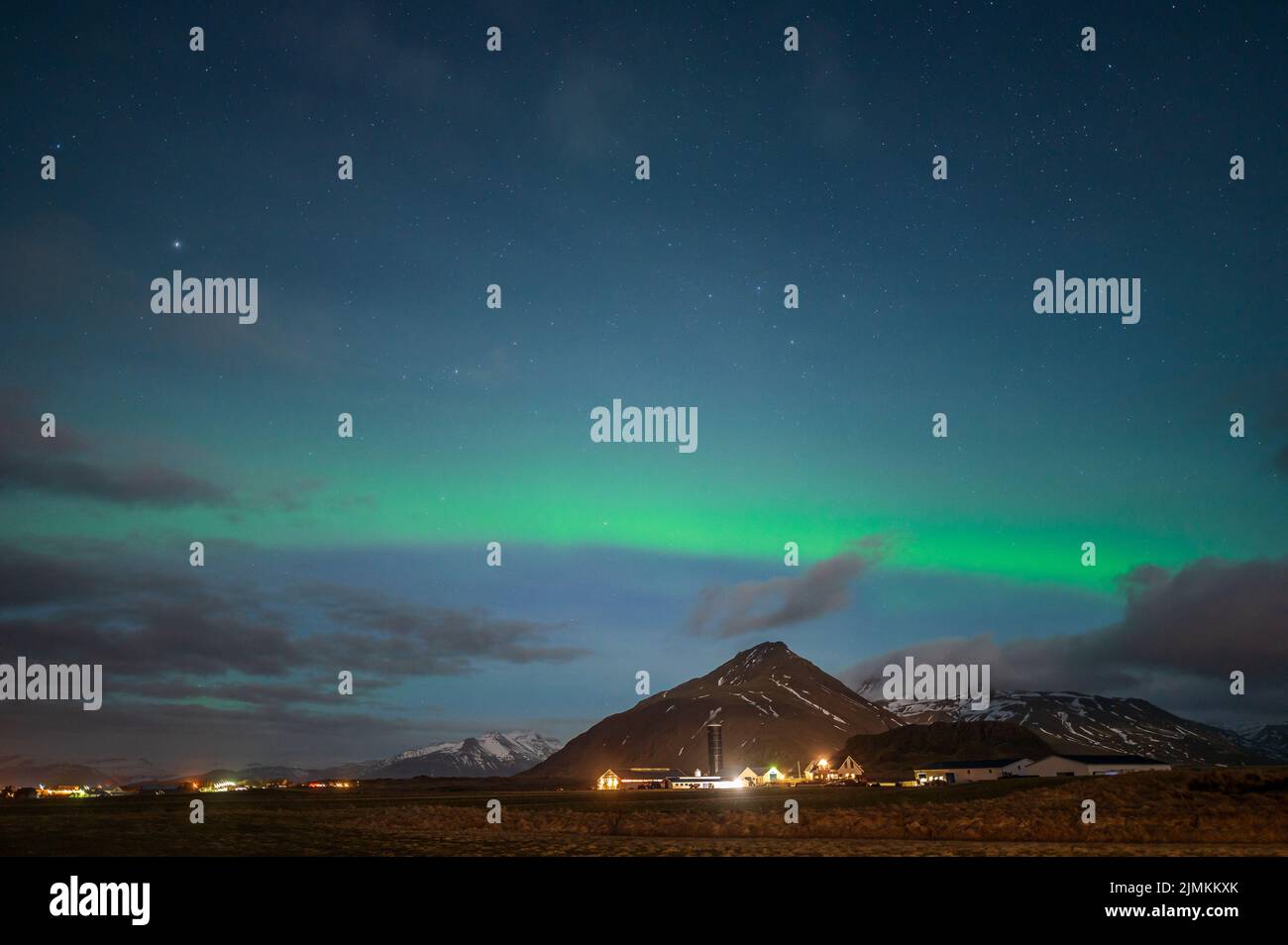 Luci del Nord in Islanda Foto Stock