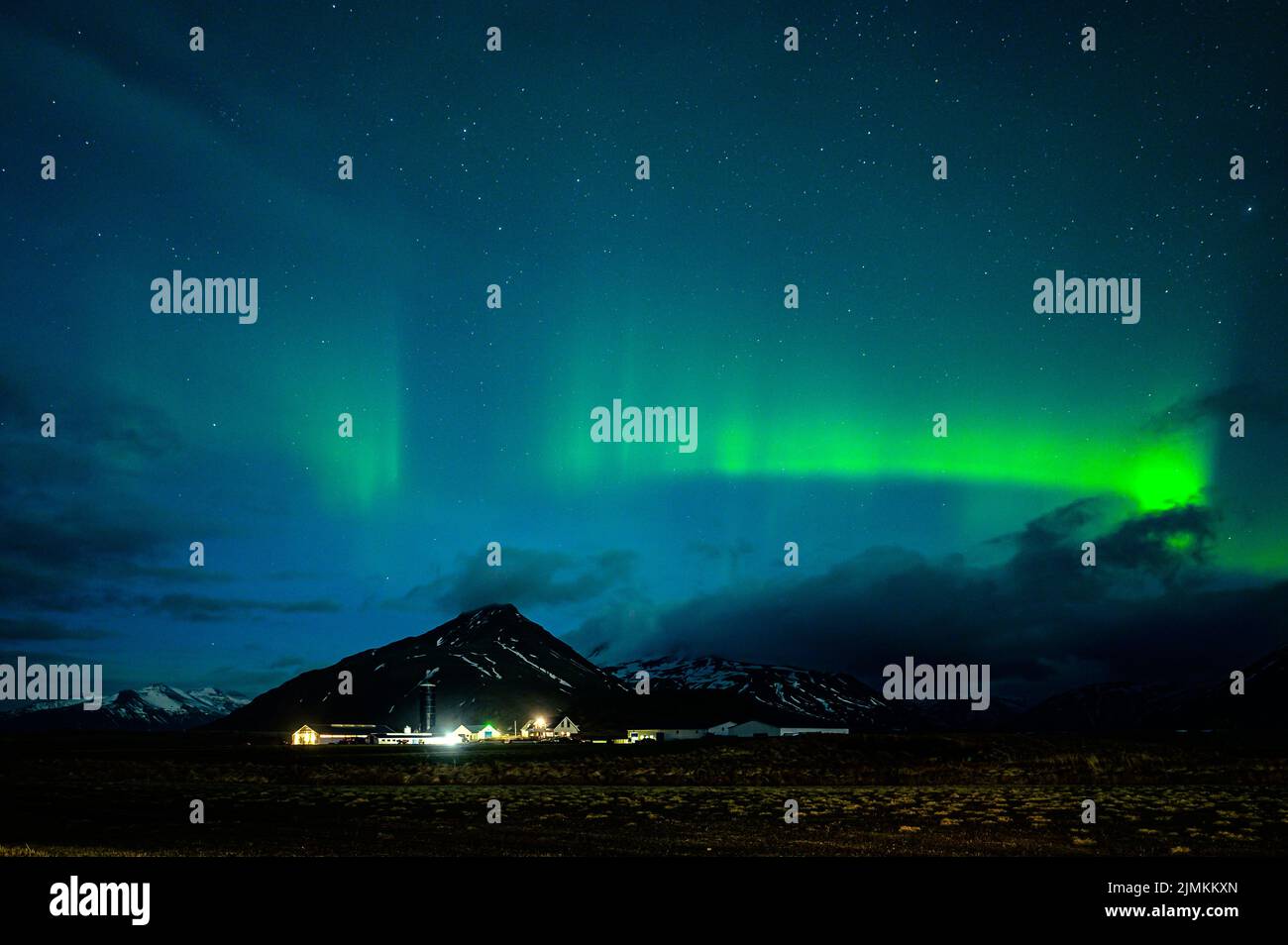 Luci del Nord in Islanda Foto Stock