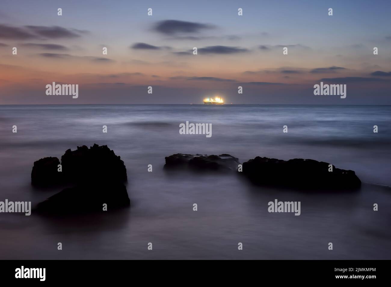 Costa mediterranea di Israele Foto Stock