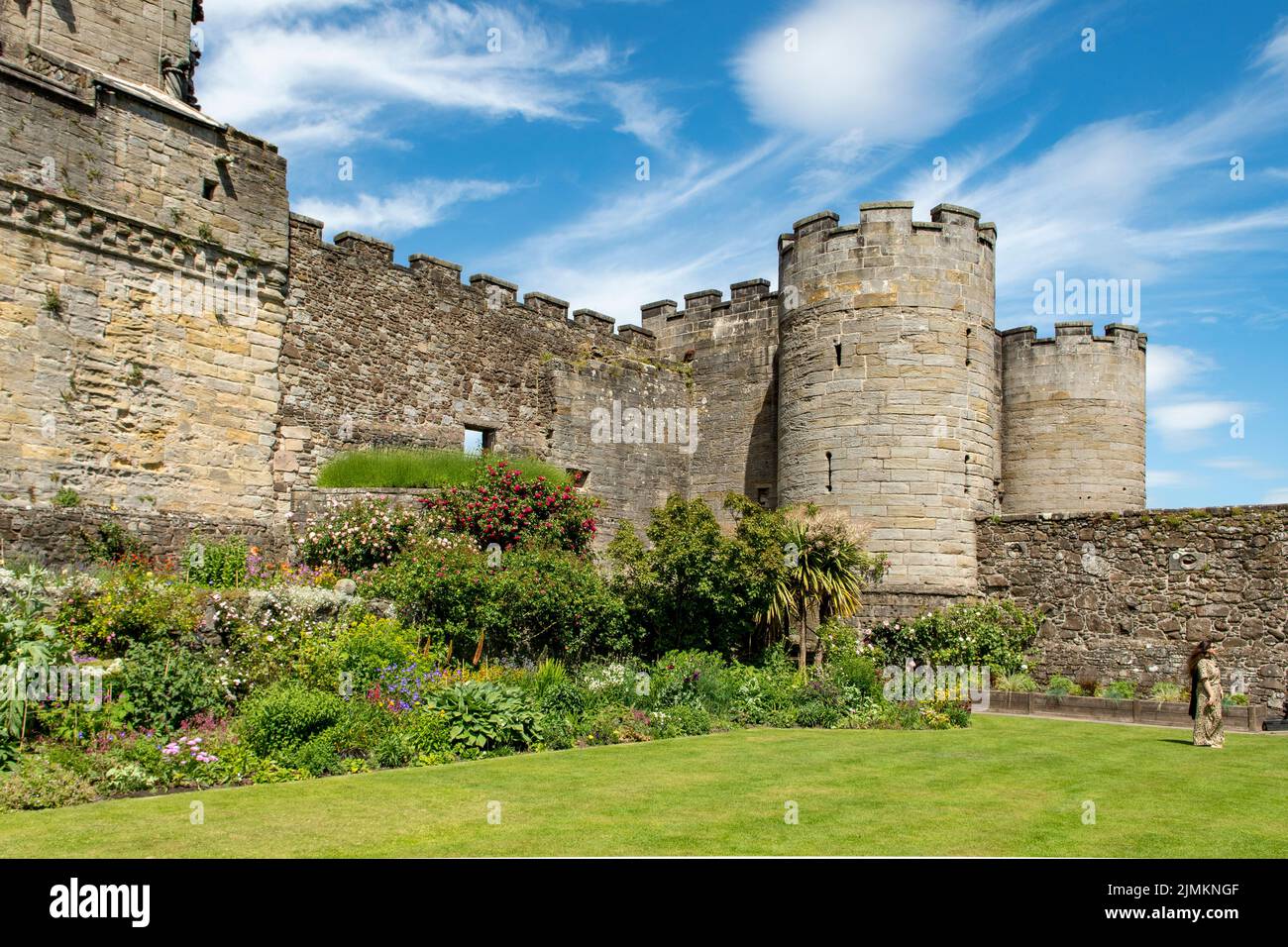 Queen Anne's Garden nel castello di Stirling, Stirling, Lowlands centrali, Scozia Foto Stock