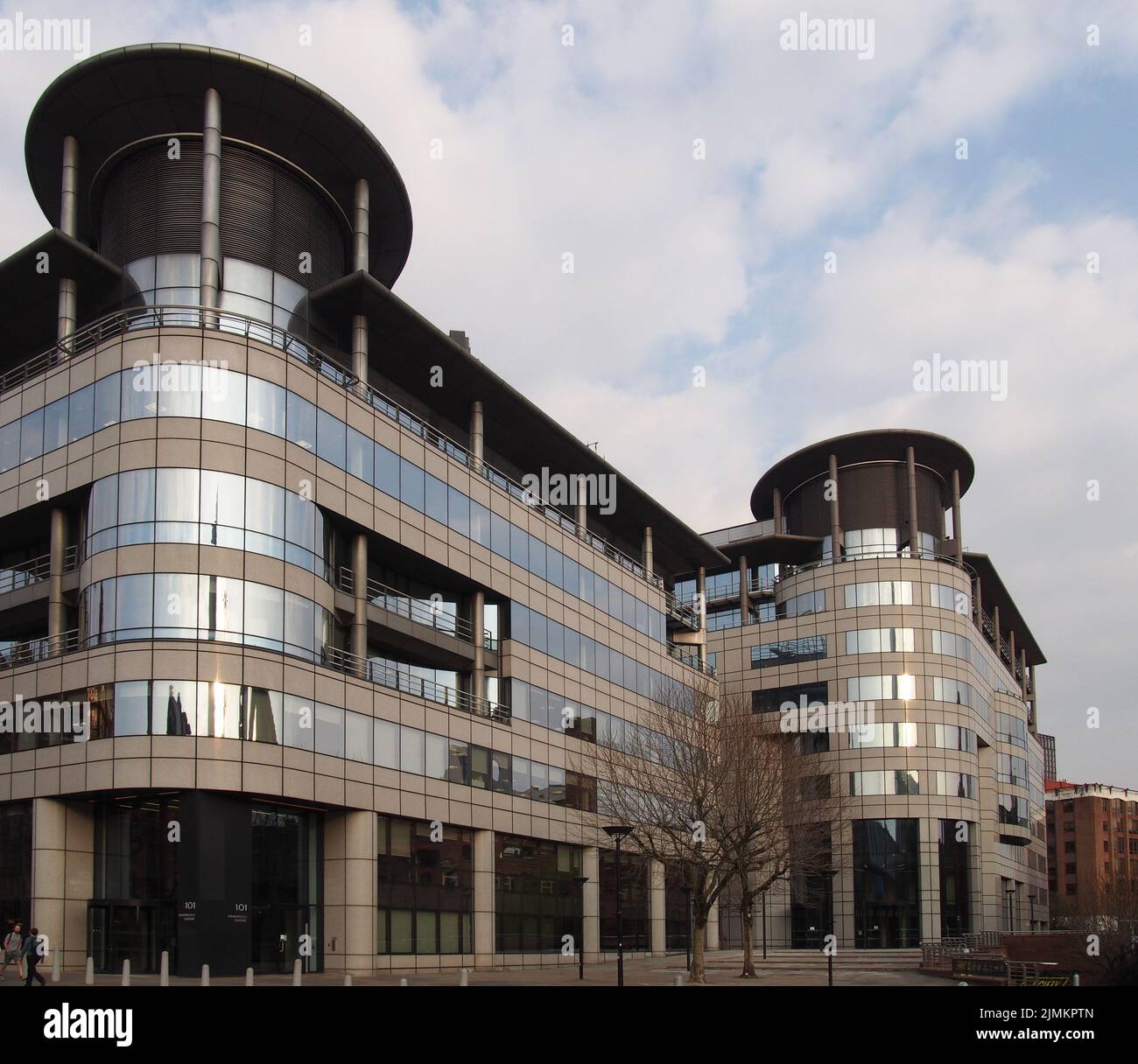 Vista degli edifici degli uffici nella piazza Barbirolli sviluppo sulla strada Great Bridgewater a Manchester Foto Stock