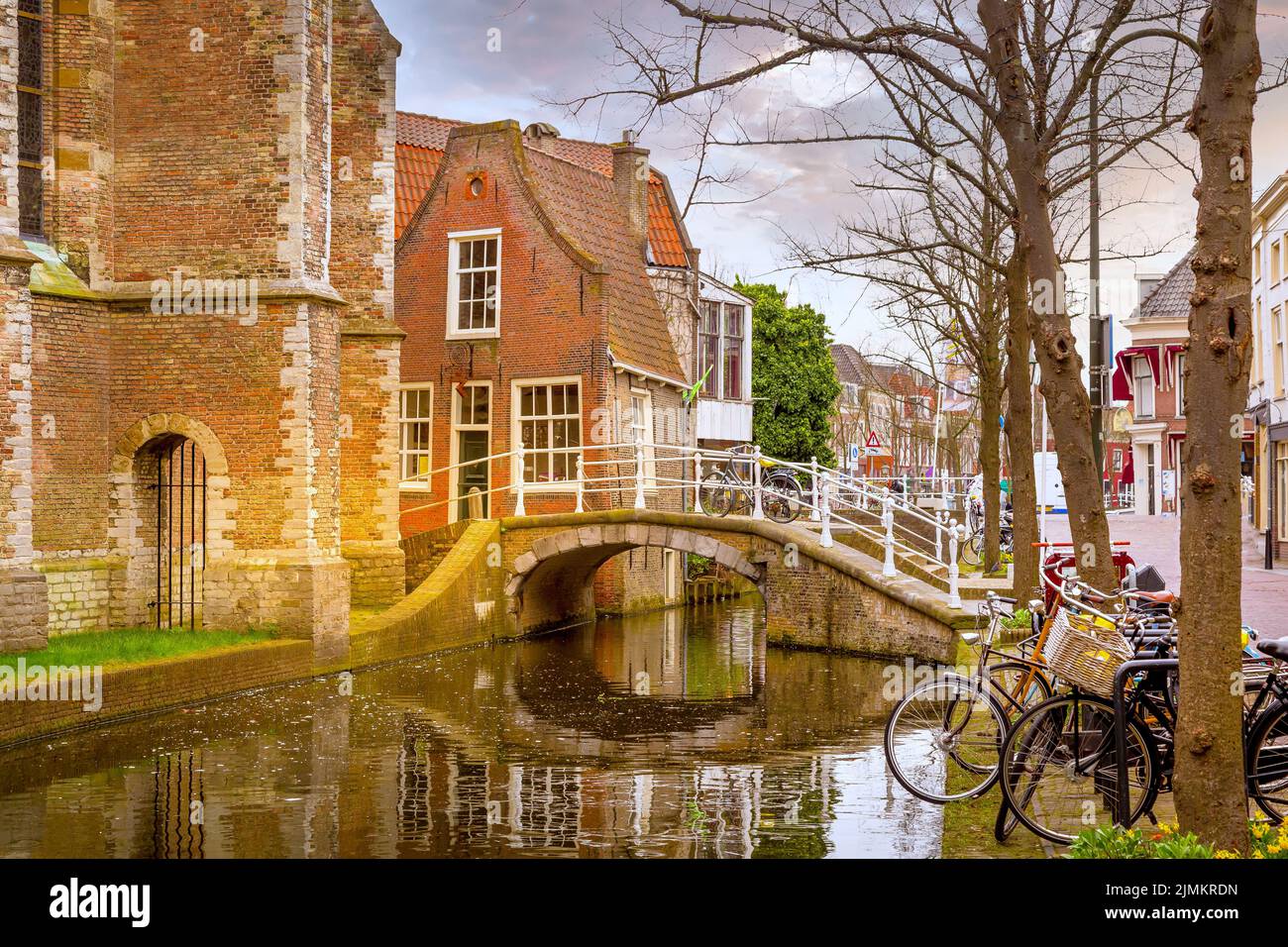 Canale di Delft, Paesi Bassi Foto Stock