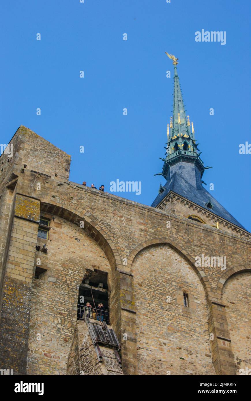 Vista da Mont Saint Michel Foto Stock