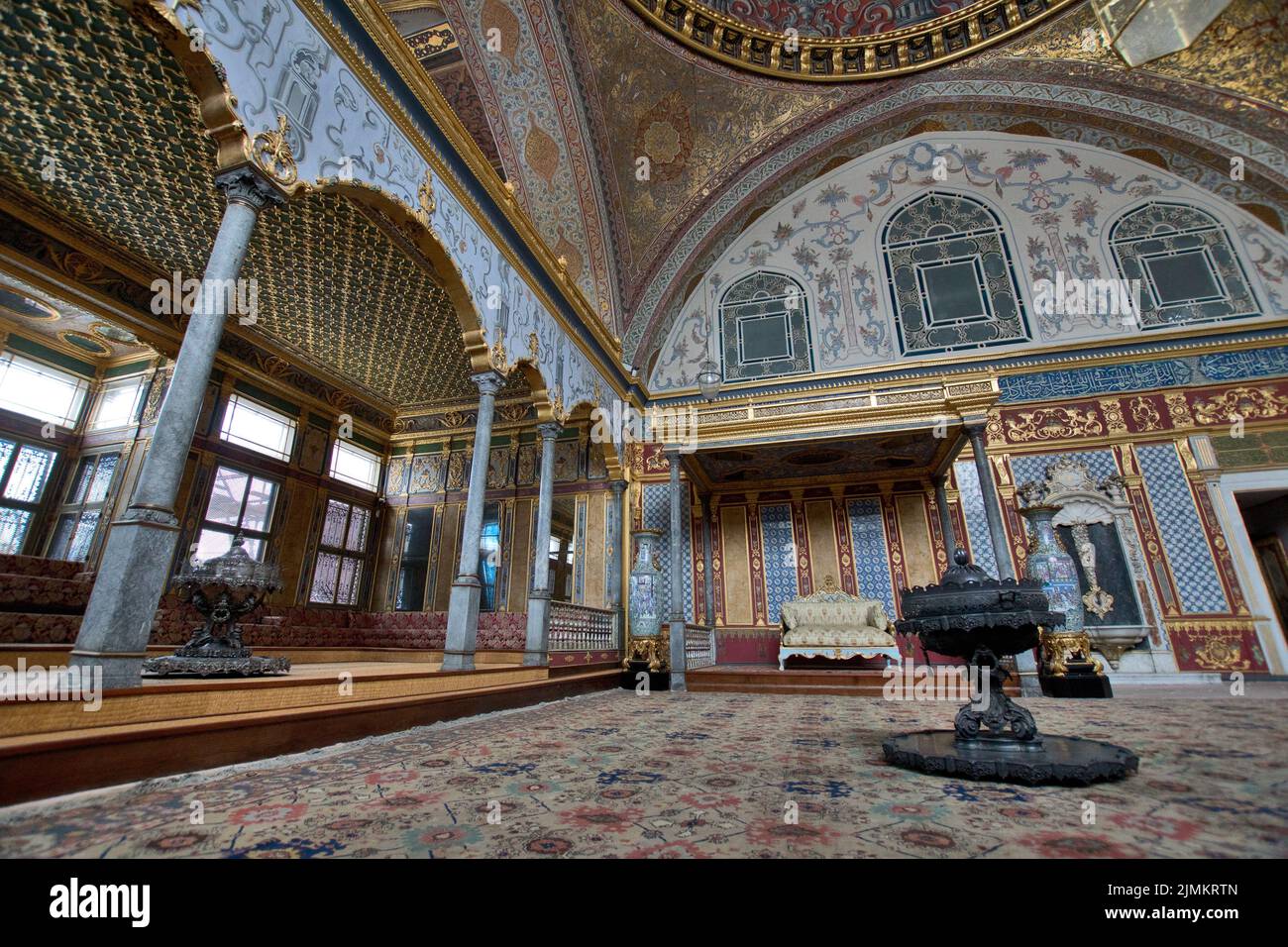 Palazzo Topkapi, Istanbul: Sala del trono all'interno della sezione Harem Foto Stock