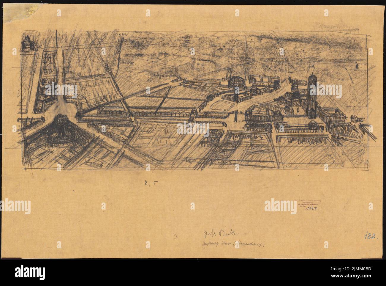 Schmitz Bruno (1858-1916), concorso Groß-Berlin 1910. Materiale/tecnologia N. Catturato, 51,5 x 76,8 cm (inclusi i bordi di scansione) Foto Stock