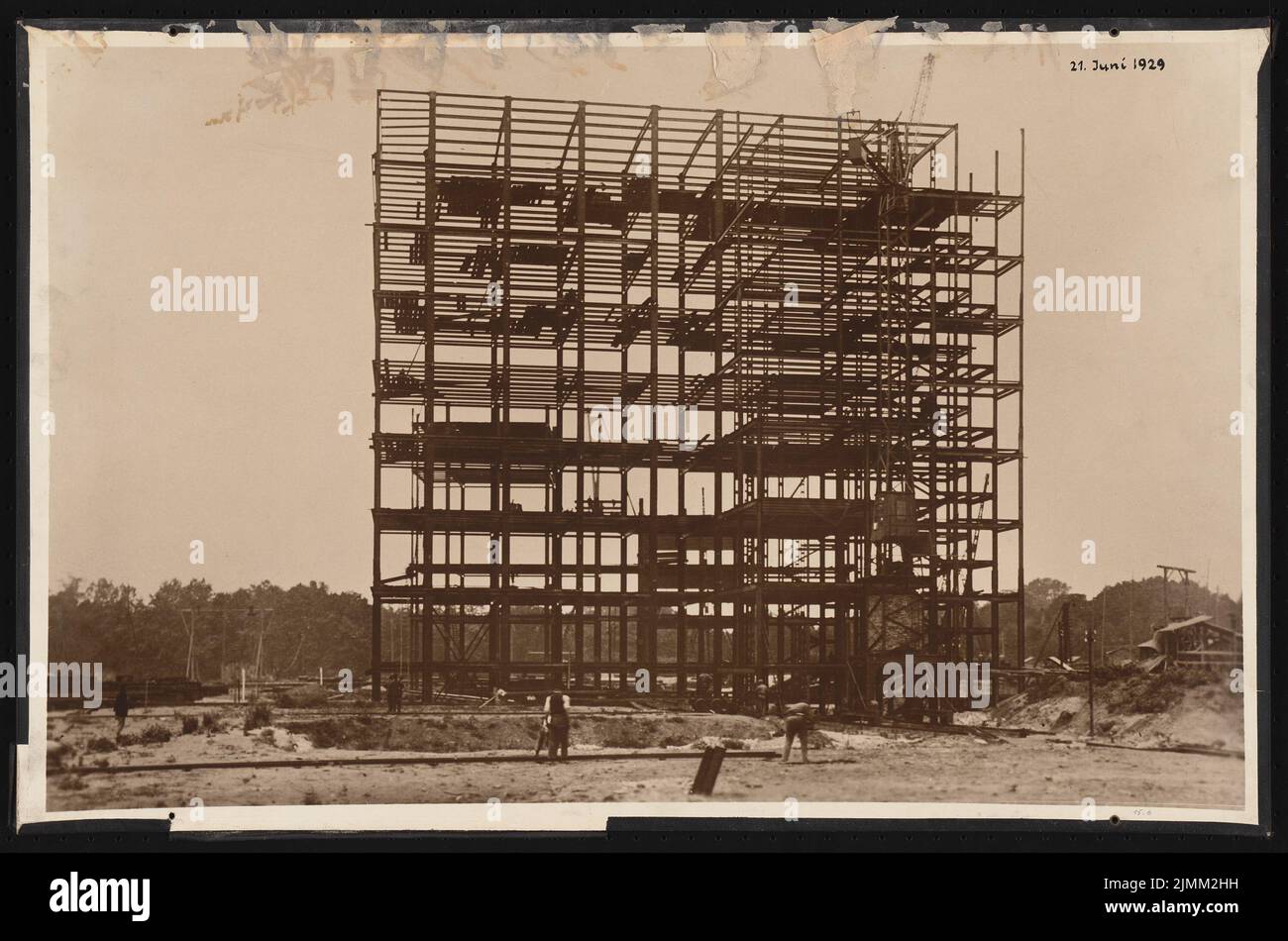 Poelzig Hans (1869-1936), I.G.-Colors a Francoforte sul meno. Edificio amministrativo (21 giugno 1929): Costruzione in acciaio. Foto su cartone, 43,8 x 66,1 cm (inclusi i bordi di scansione) Foto Stock