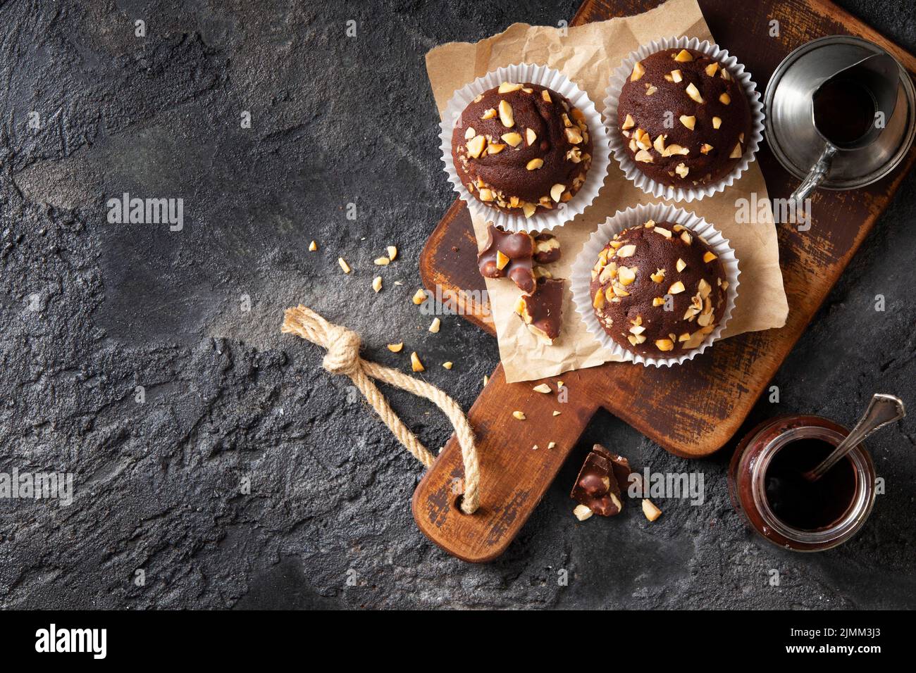 Assortimento di prodotti da forno dolci dall'alto Foto Stock