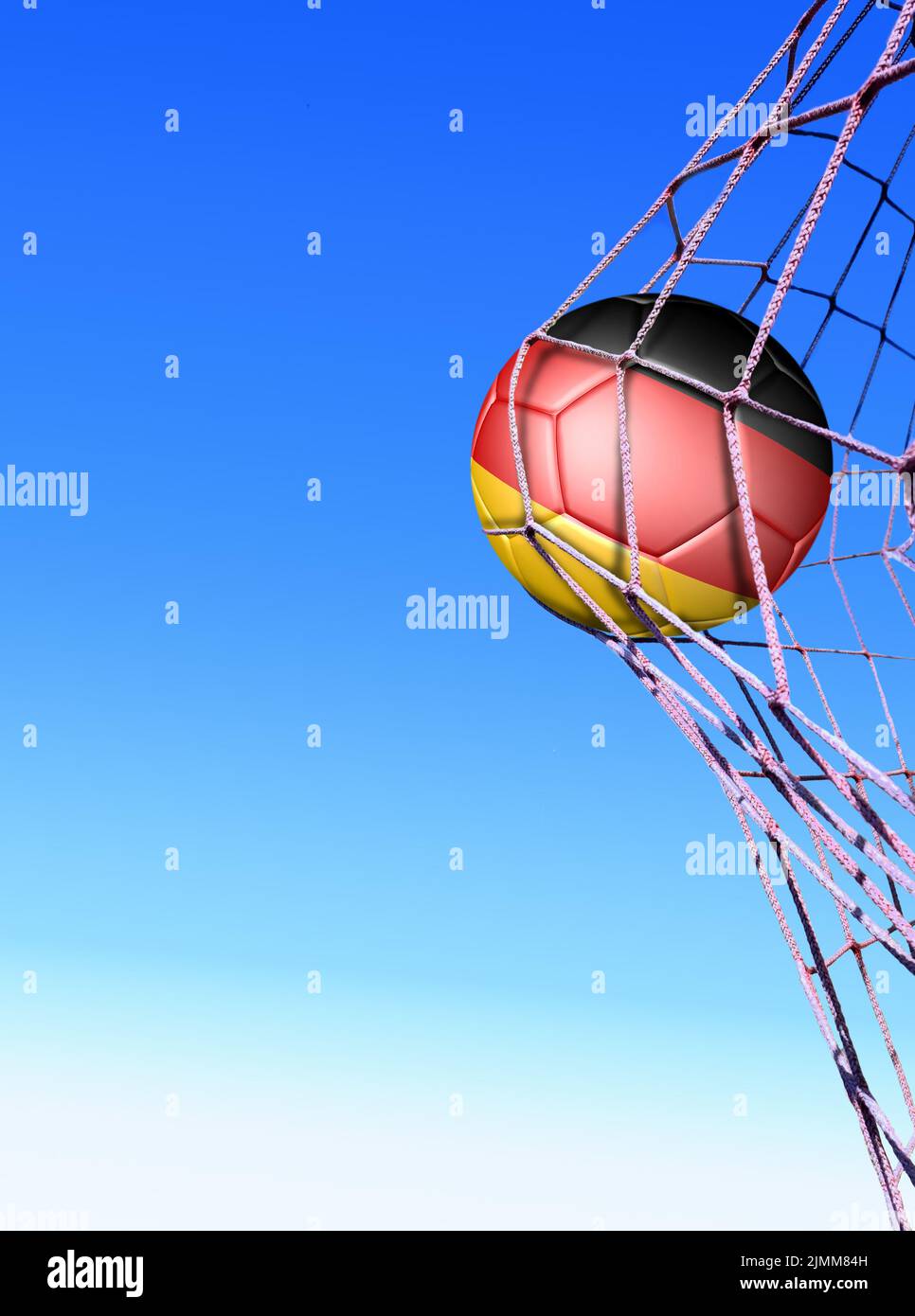 Calcio tedesco palla in una rete Foto Stock