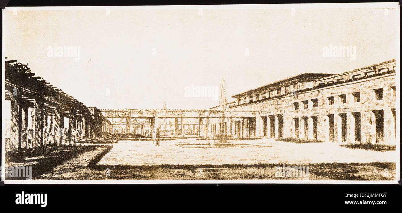 Poelzig Hans (1869-1936), I.G.-Colors a Francoforte sul meno. Edificio amministrativo (1928-1928): Progetto preliminare dell'edificio agricolo: Vista prospettica. Foto su carta, 10,5 x 22,7 cm (inclusi i bordi di scansione) Foto Stock