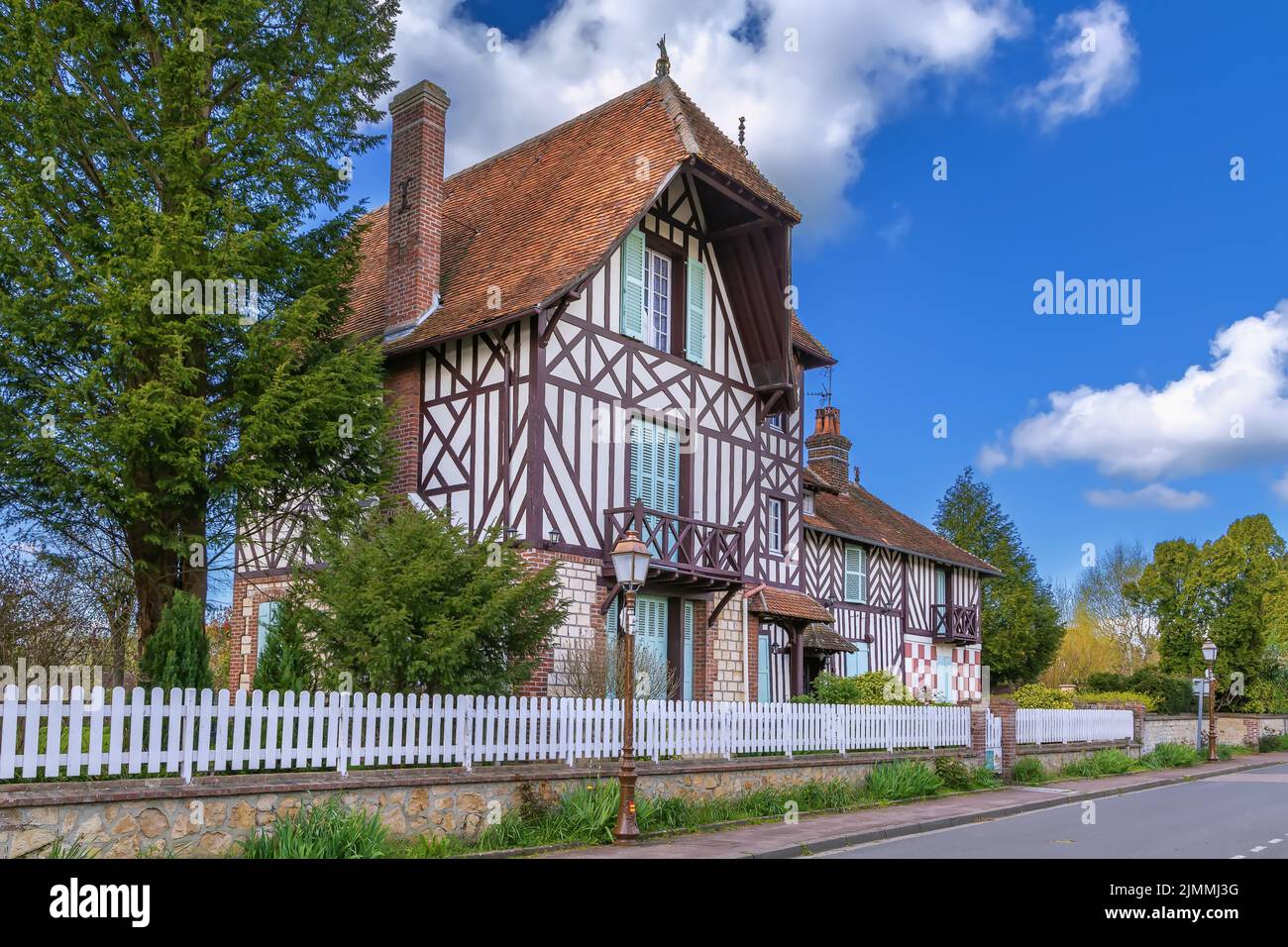 Via a Beuvron-en-Auge, Francia Foto Stock