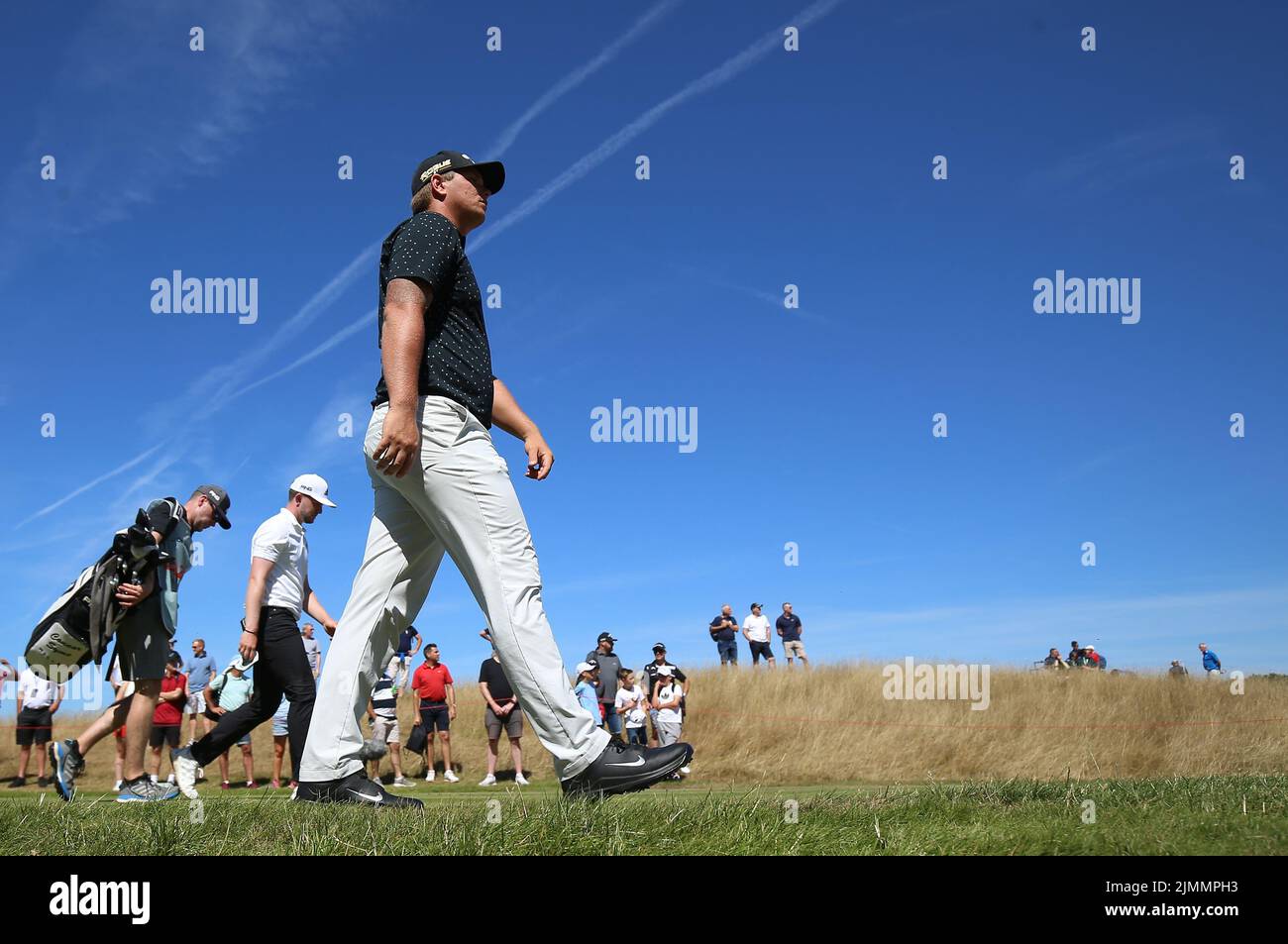 Callum Shinkwin in Inghilterra durante il quarto giorno del Cazoo Wales Open al Celtic Manor Resort di Newport, Galles. Data foto: Domenica 7 agosto 2022. Foto Stock