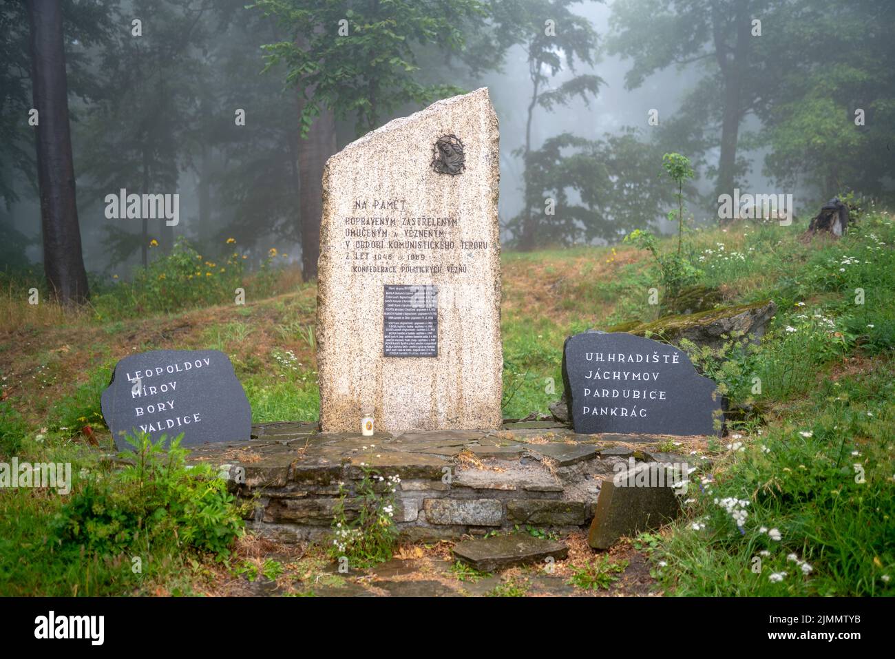 Memoriale alle vittime del regime comunista. Situato a Mount Hostýn, Moravia. Commemora sia le vittime locali che le prigioni utilizzate dal regime comunista. Foto Stock