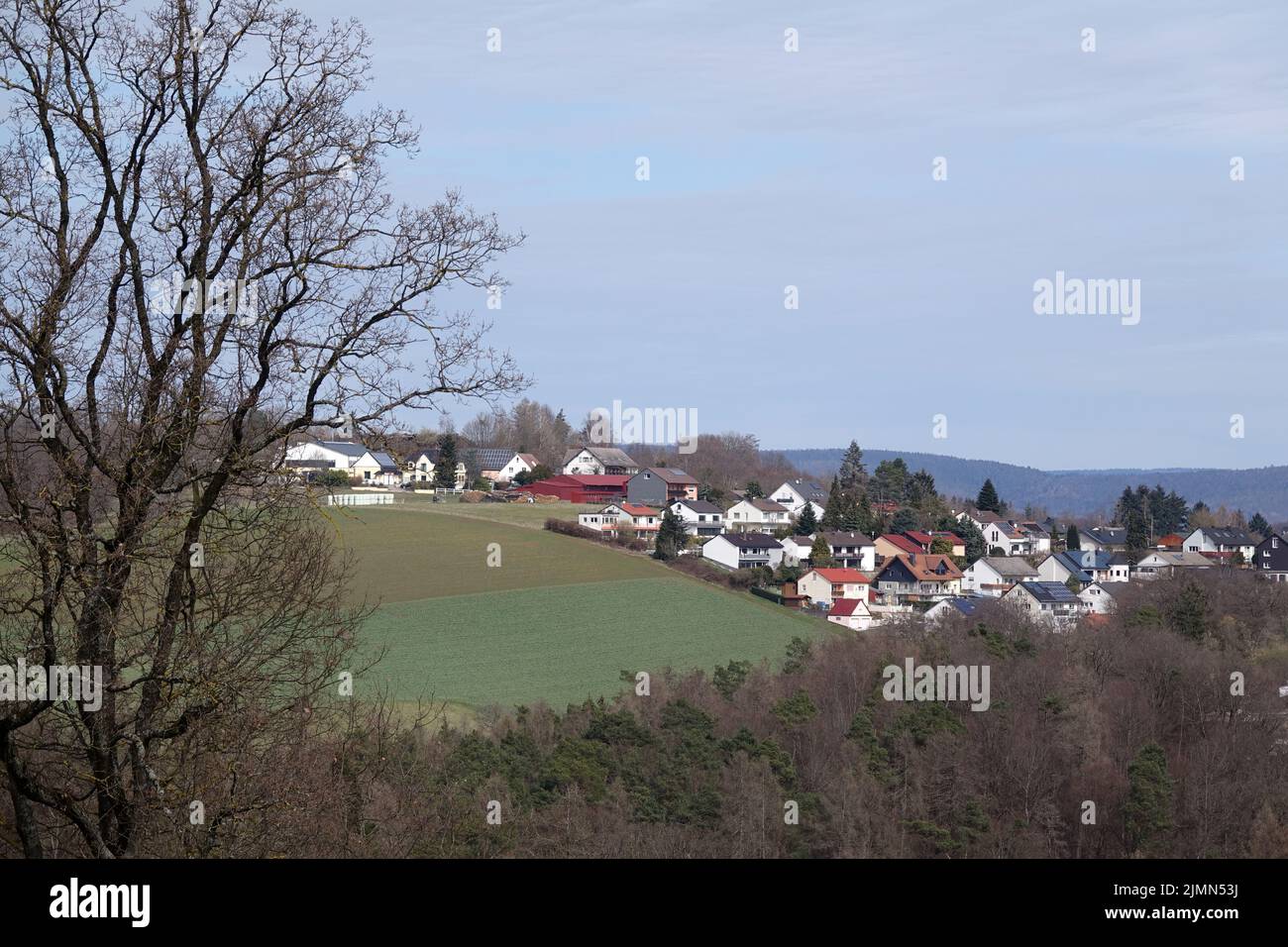 Breunsberg nelle montagne di Spessart Foto Stock