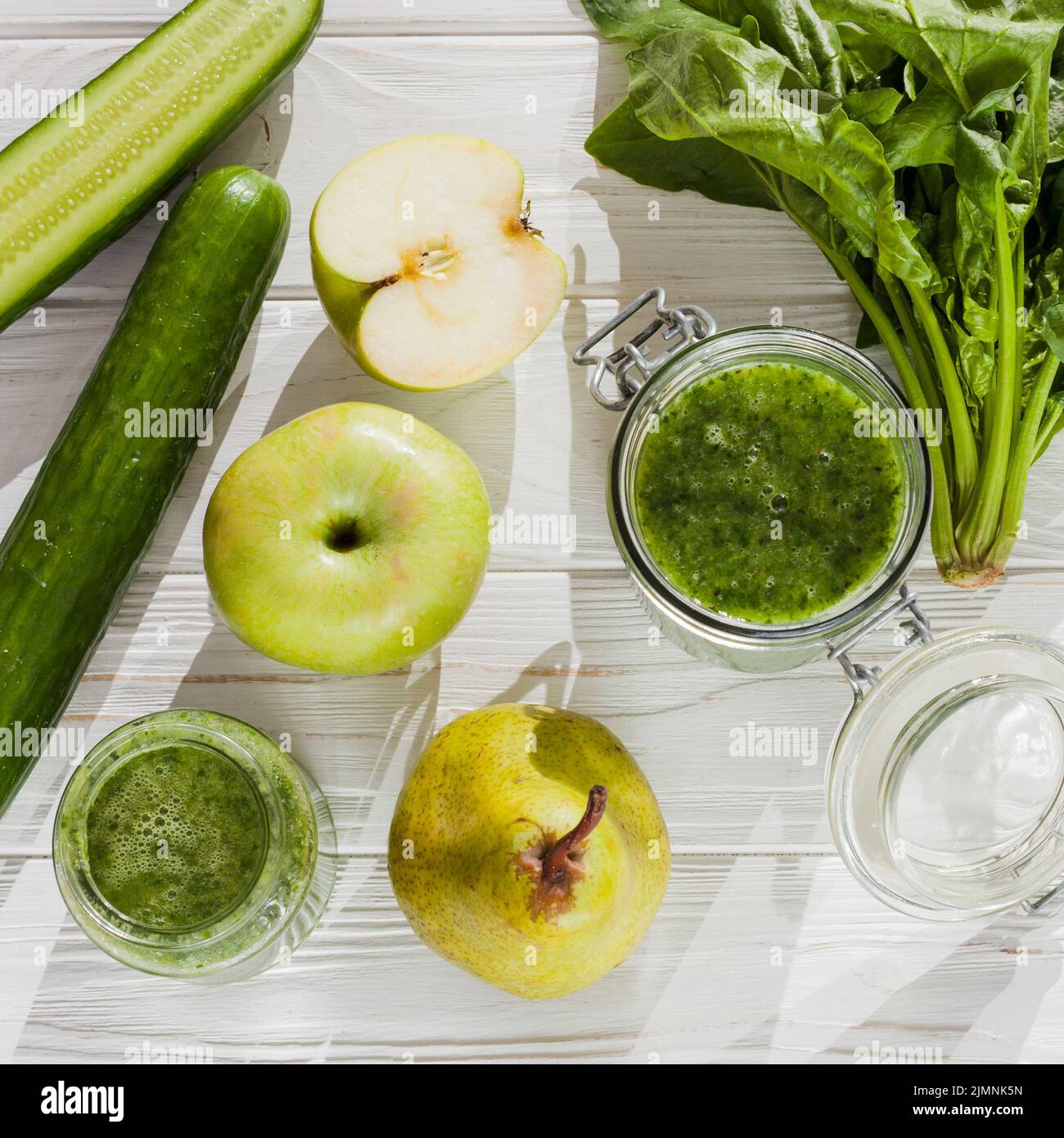 Tavola di verdure di frutta verde Foto Stock