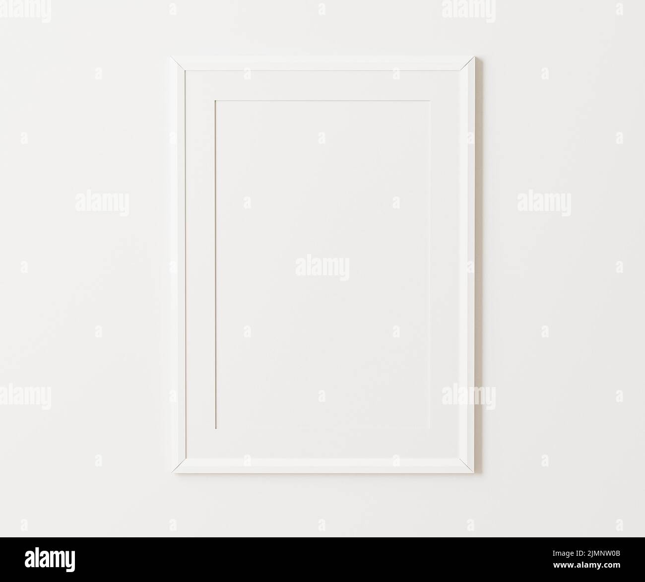 Cornice ritratto bianca con mockup opaco su parete bianca, rapporto 3:4:1, 30x40  cm, 18x24. Cornice poster vuota mock up,. rendering 3d Foto stock - Alamy