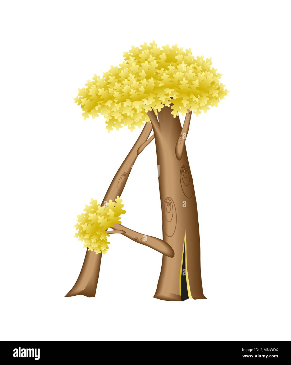 Lettera in forma di albero Foto Stock