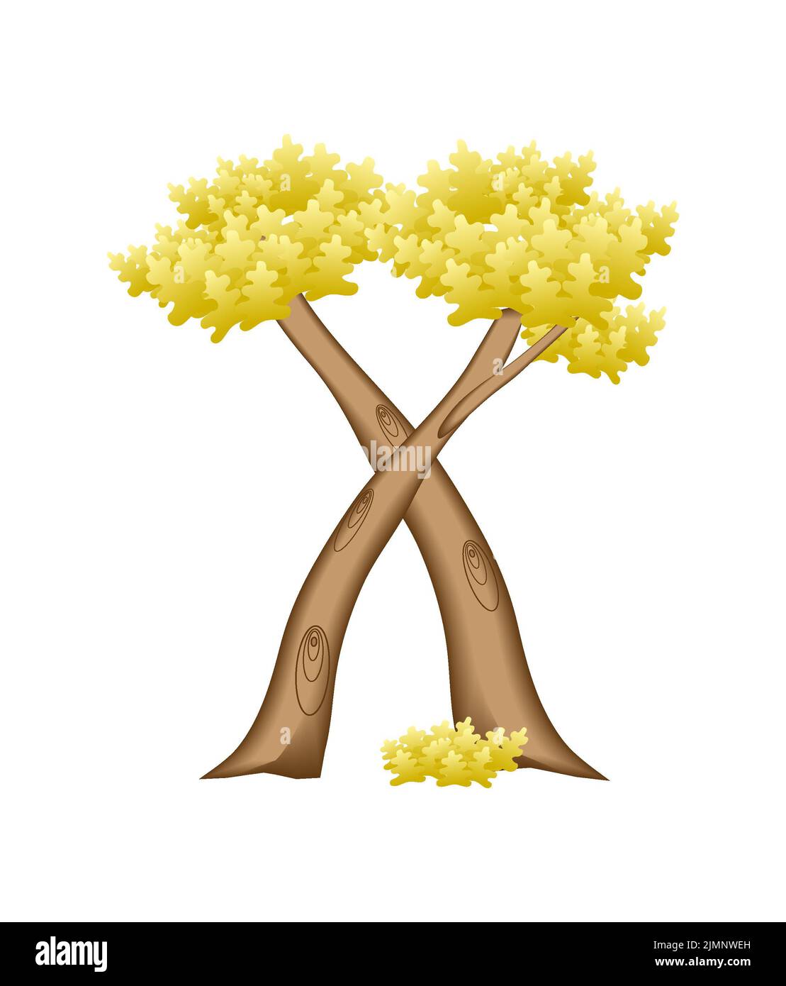 Lettera in forma di albero Foto Stock