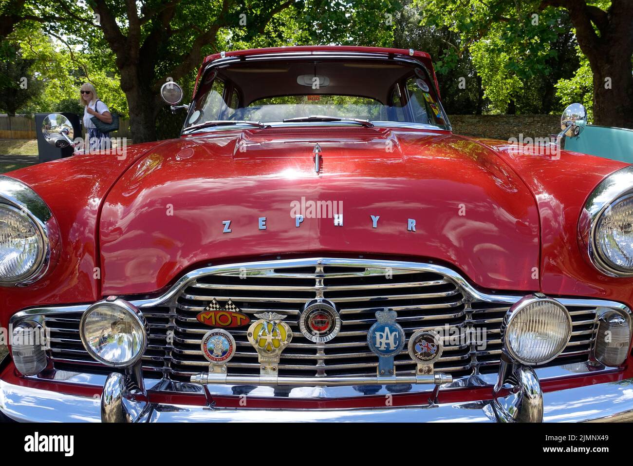 Ford Zephyr, badge, logo, overdrive, badge AA, badge RAC, Badge Bar, auto classica Foto Stock