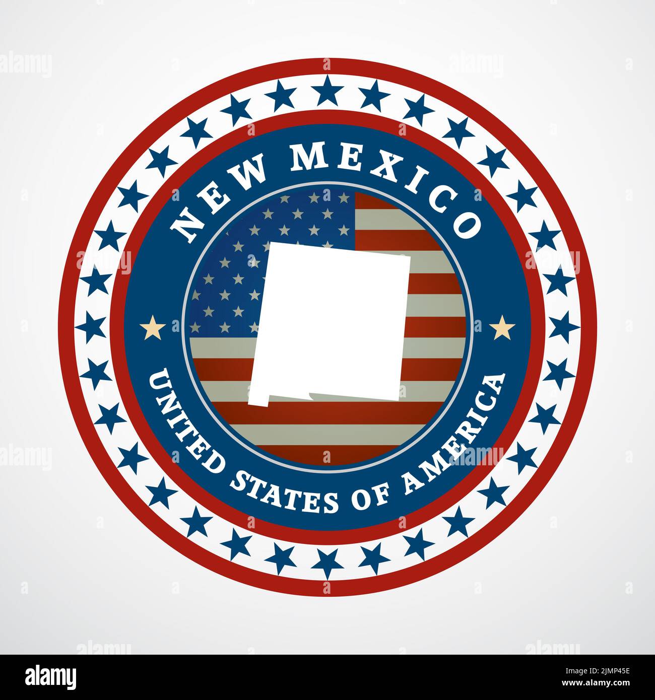 Etichetta con mappa del New Mexico Foto Stock