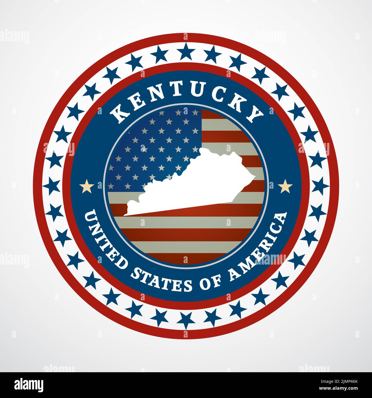 Etichetta con mappa del Kentucky Foto Stock