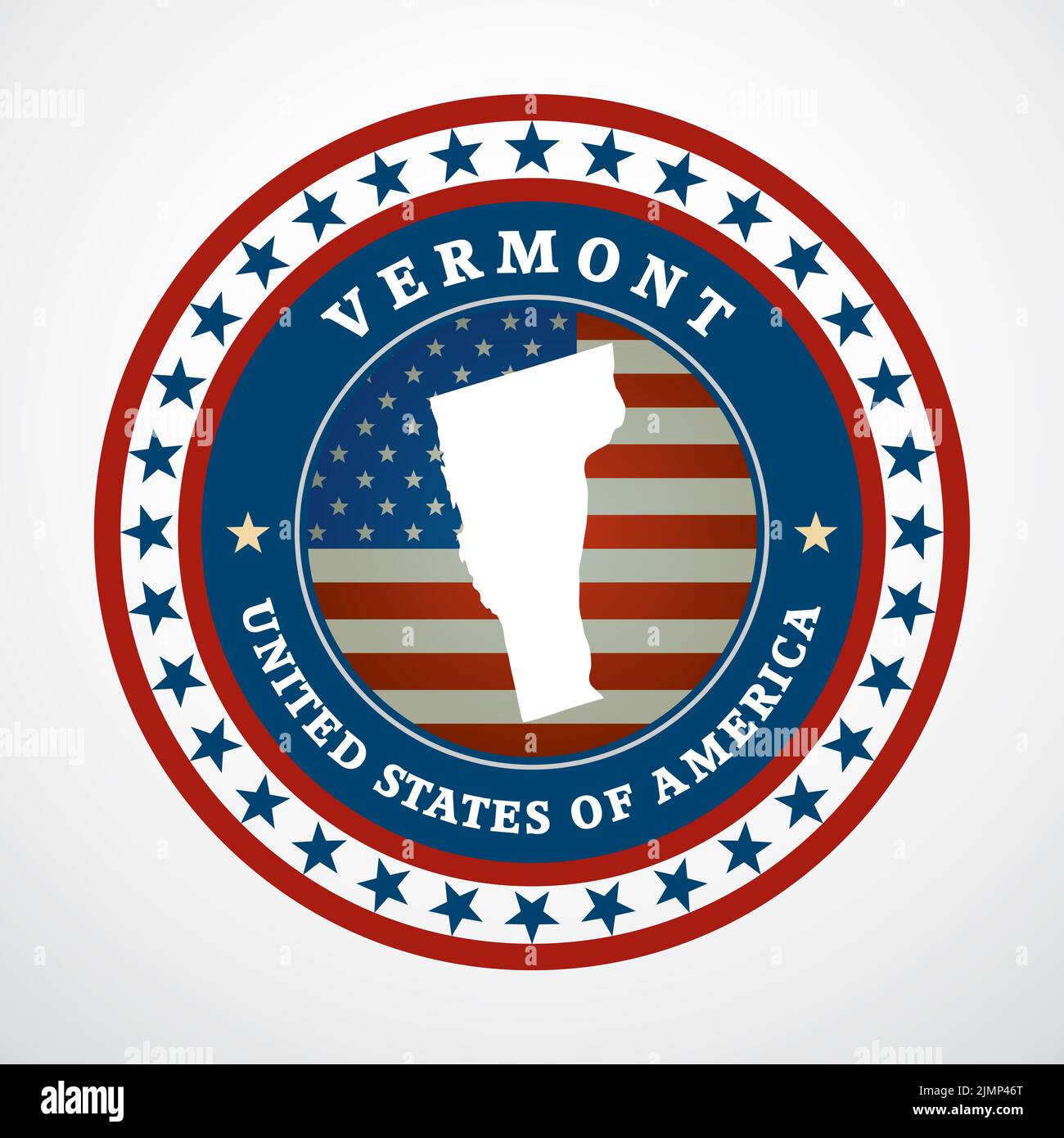 Etichetta con mappa del Vermont Foto Stock
