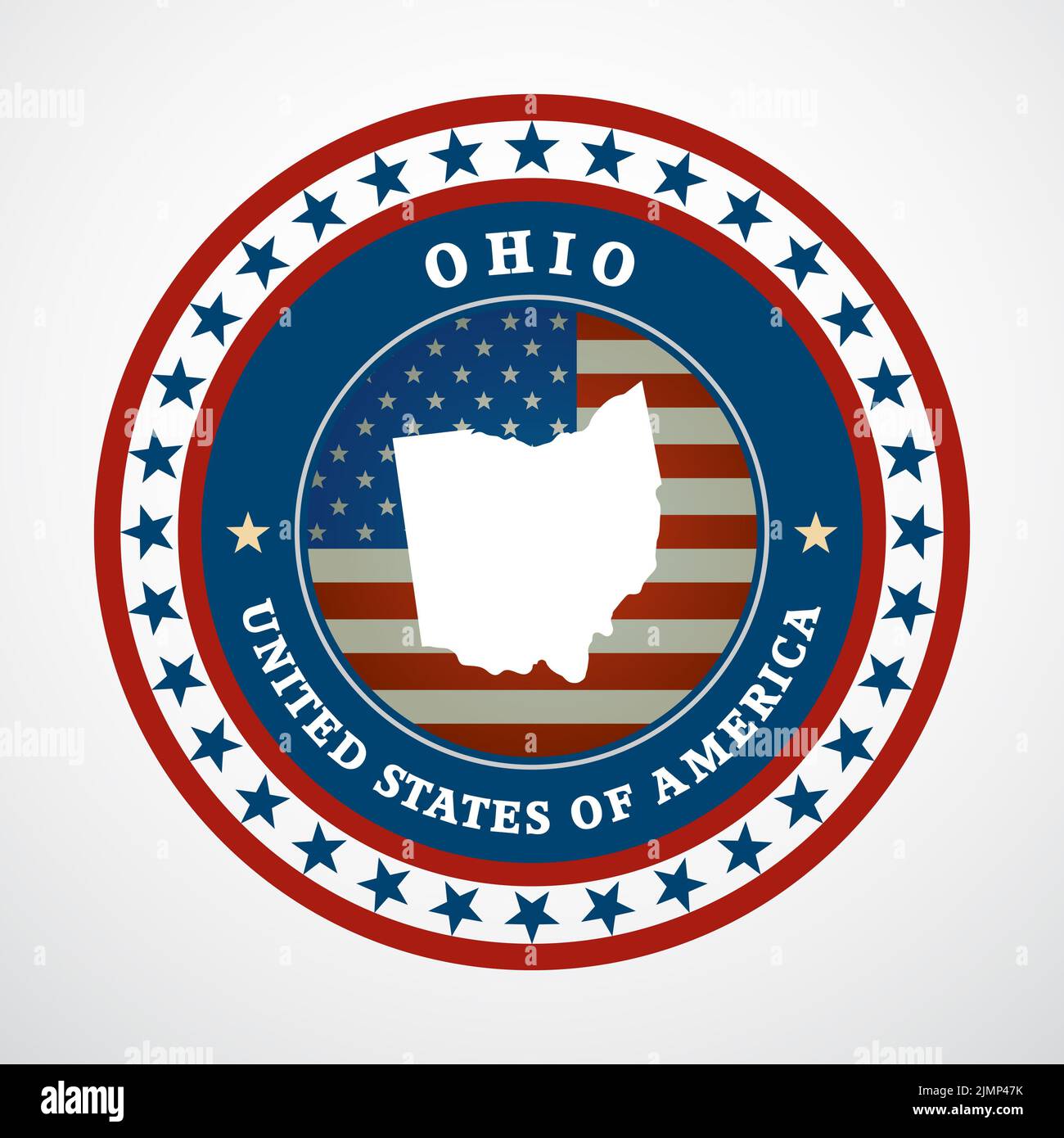 Etichetta con mappa dell'Ohio Foto Stock