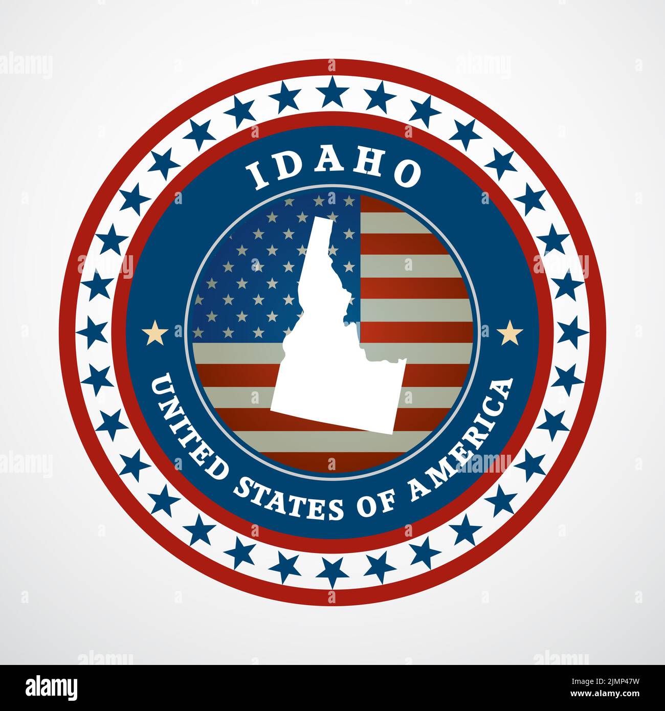 Etichetta con mappa dell'Idaho Foto Stock