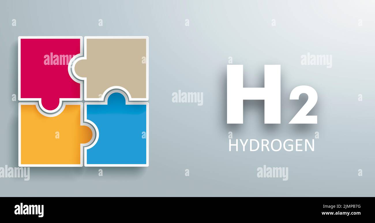 Rectangle Puzzle H2 idrogeno Foto Stock