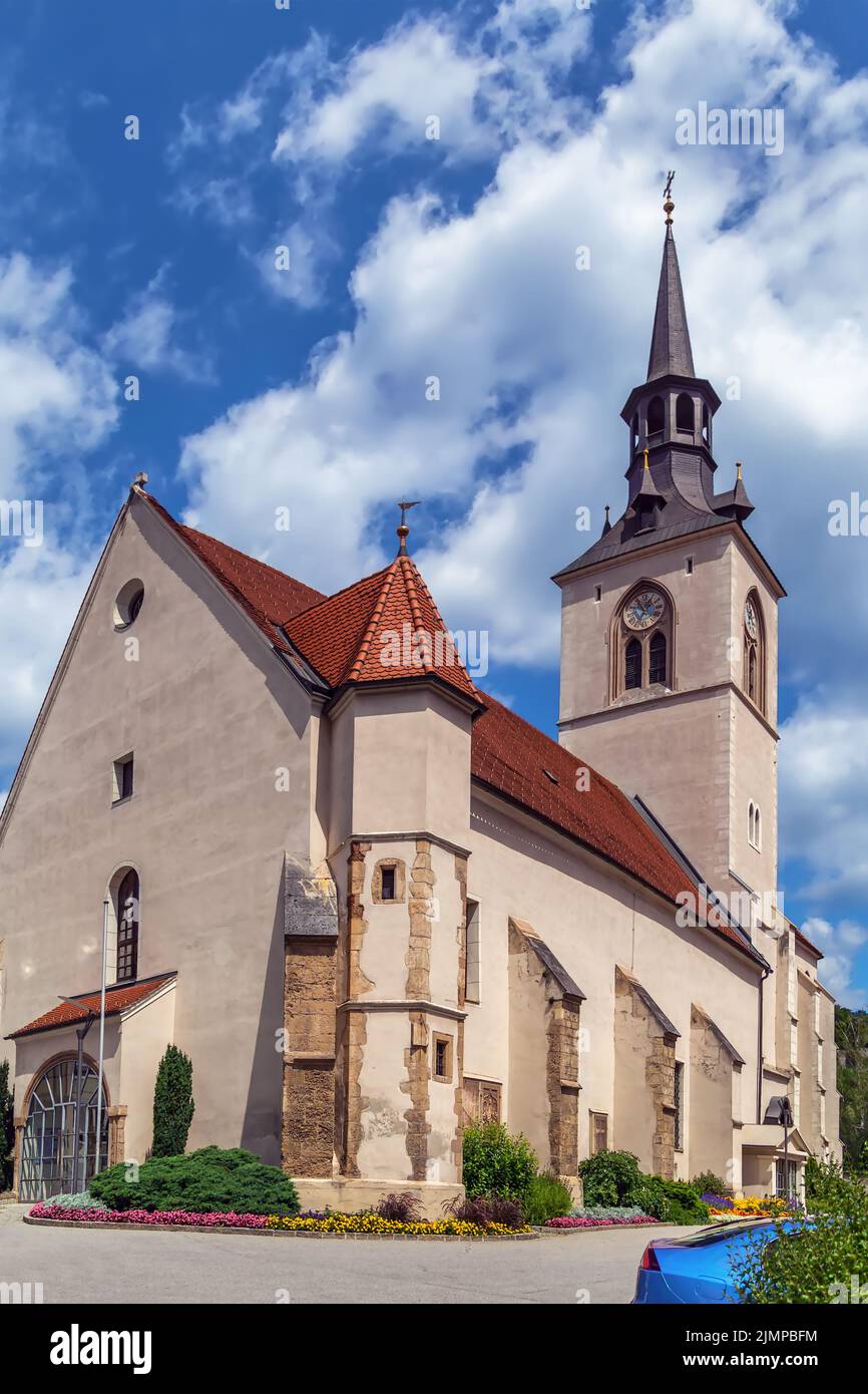 Chiesa parrocchiale, Bruck an der Mur, Austria Foto Stock