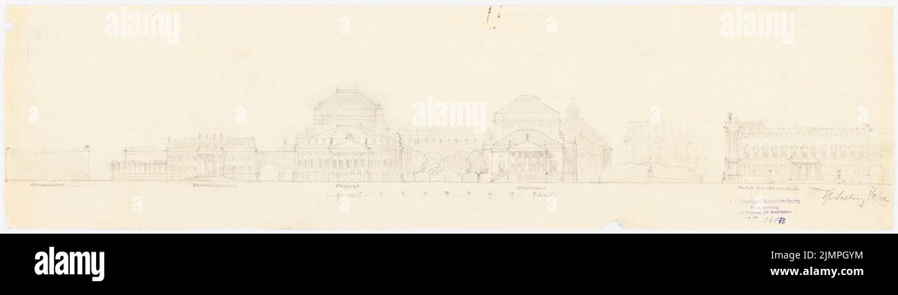 Seeling Heinrich (1852-1932), Royal Opera di Berlino. Espansione - VI Progetto (01.05.1922): Vista. Matita su trasparente, 17,4 x 66,6 cm (compresi i bordi di scansione) Seeling Heinrich (1852-1932): Königliche Oper, Berlino. Erweiterung - VI Projekt Foto Stock