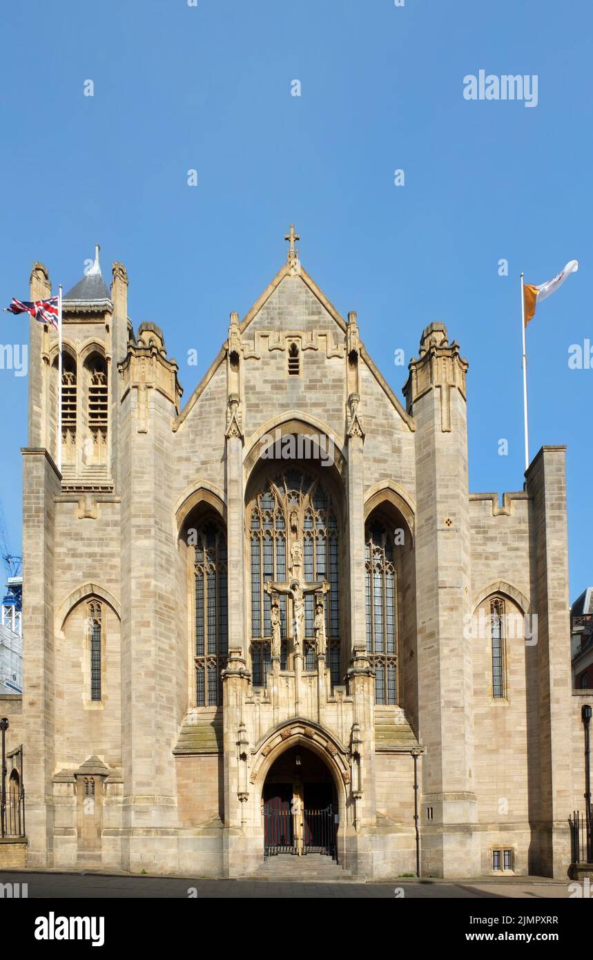Vista frontale della cattedrale cattolica di leeds di saint annes nel centro di leeds, nello yorkshire occidentale Foto Stock
