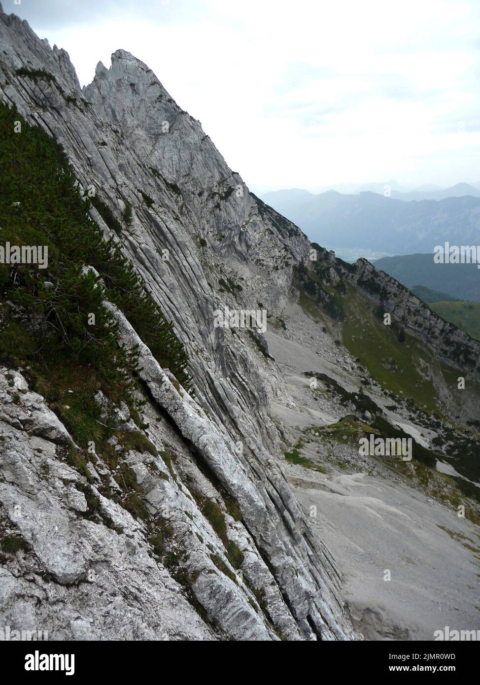 Widauersteig via ferrata, montagna di Scheffauer, Tirolo, Austria Foto Stock