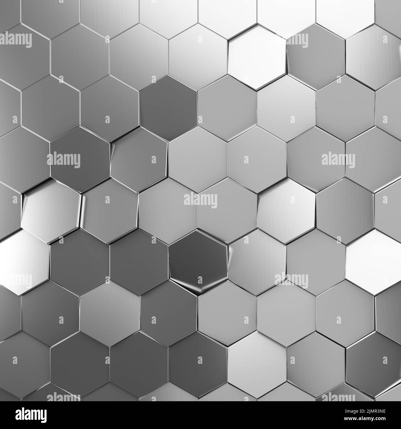 Sfondo esagonale futuristico e tecnologico. rendering 3d Foto Stock