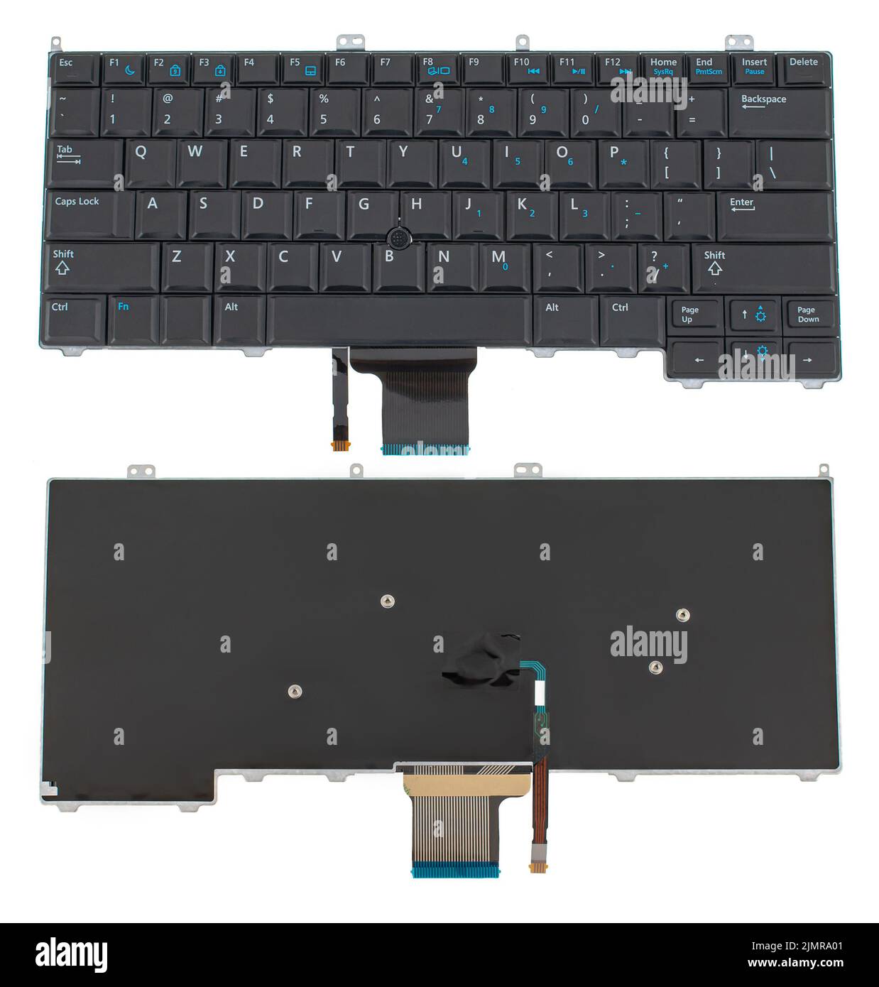 tastiera per computer portatile, parte di ricambio per computer portatile, su sfondo bianco Foto Stock