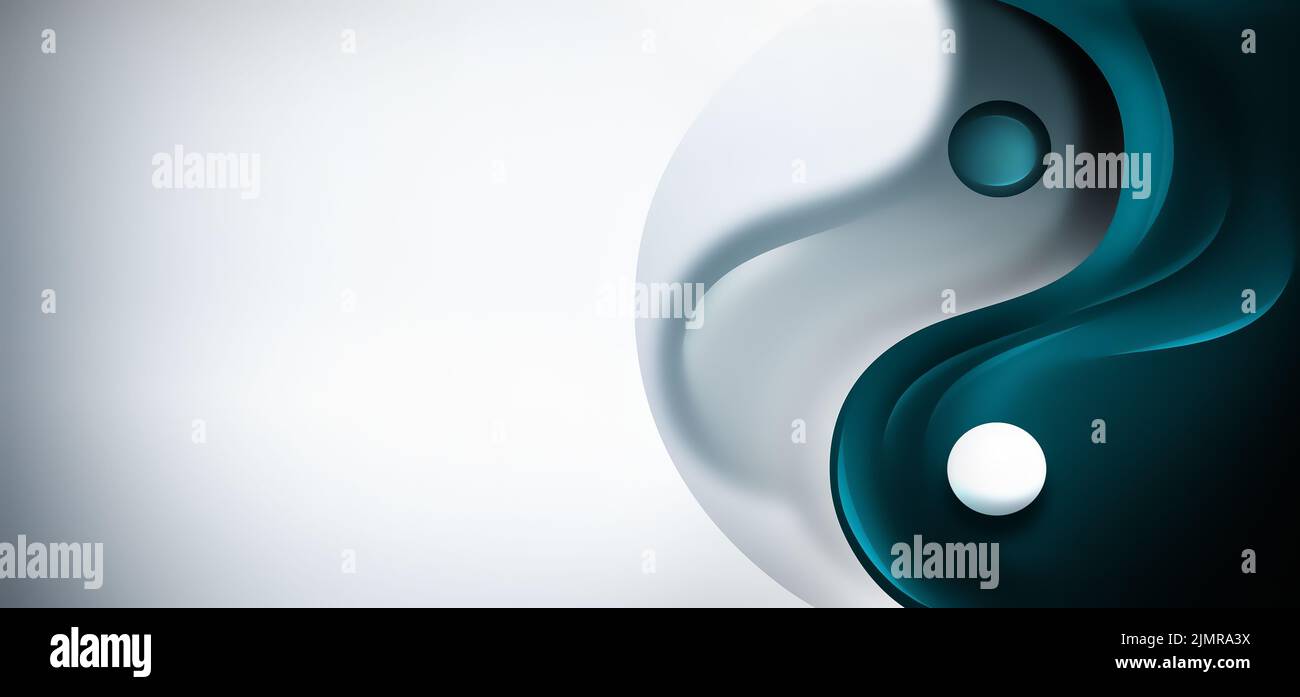 Design concettuale con il simbolo Big Blue Yin Yang Foto Stock