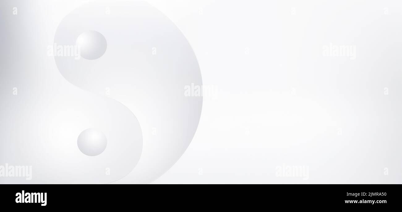 Design concettuale con il simbolo Big White Yin Yang Foto Stock