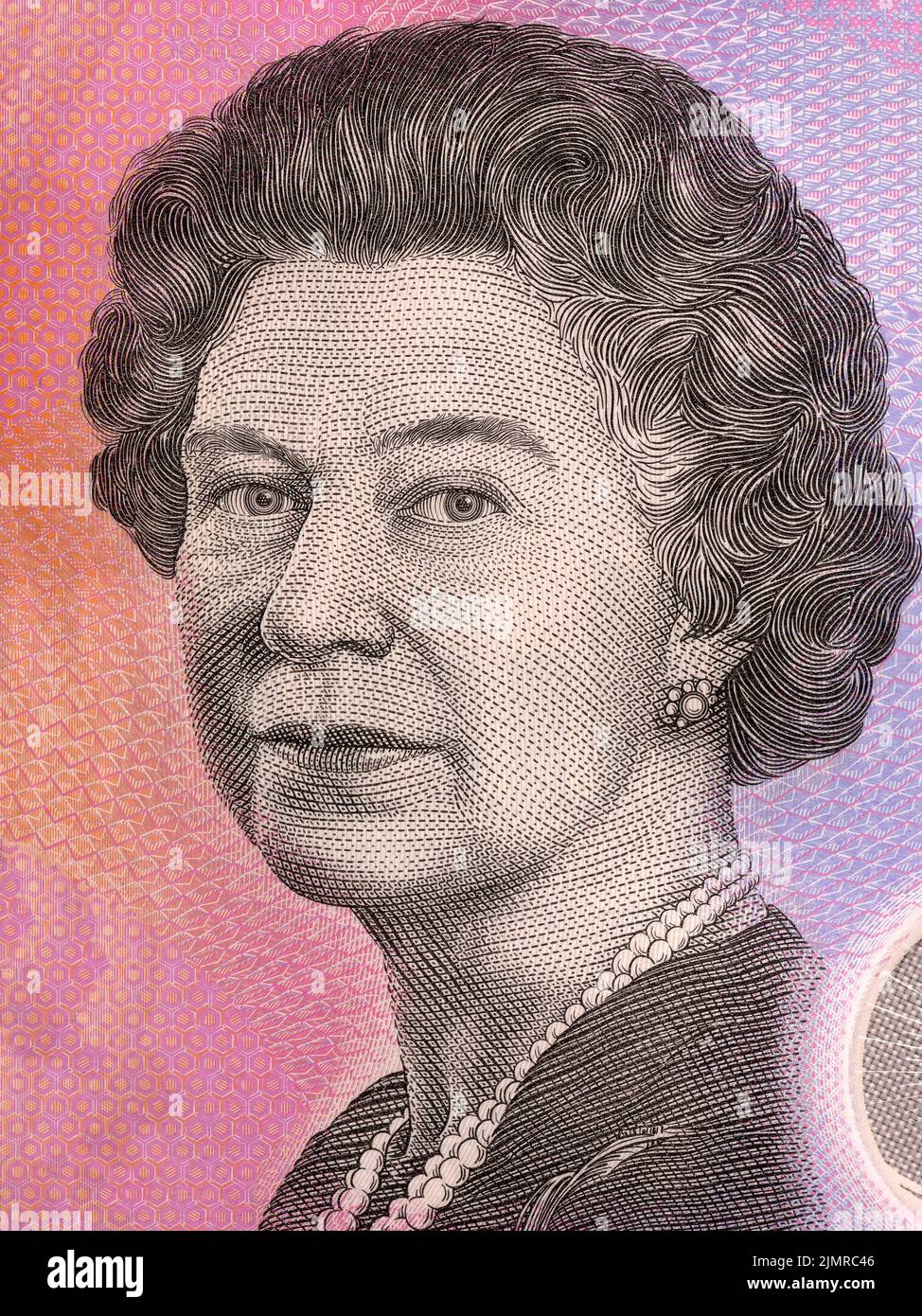 Elizabeth II ritratto da denaro australiano - Dollaro Foto Stock