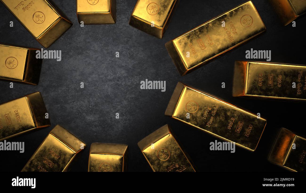 Fine barre d'oro 1kg Foto Stock