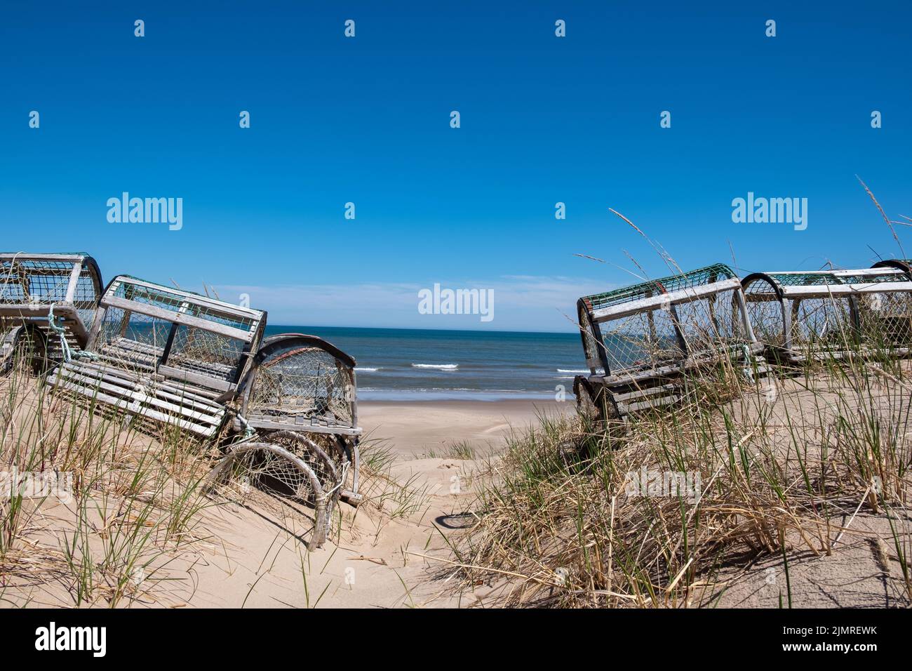 Trappole di aragosta, Isole Magdalen Foto Stock