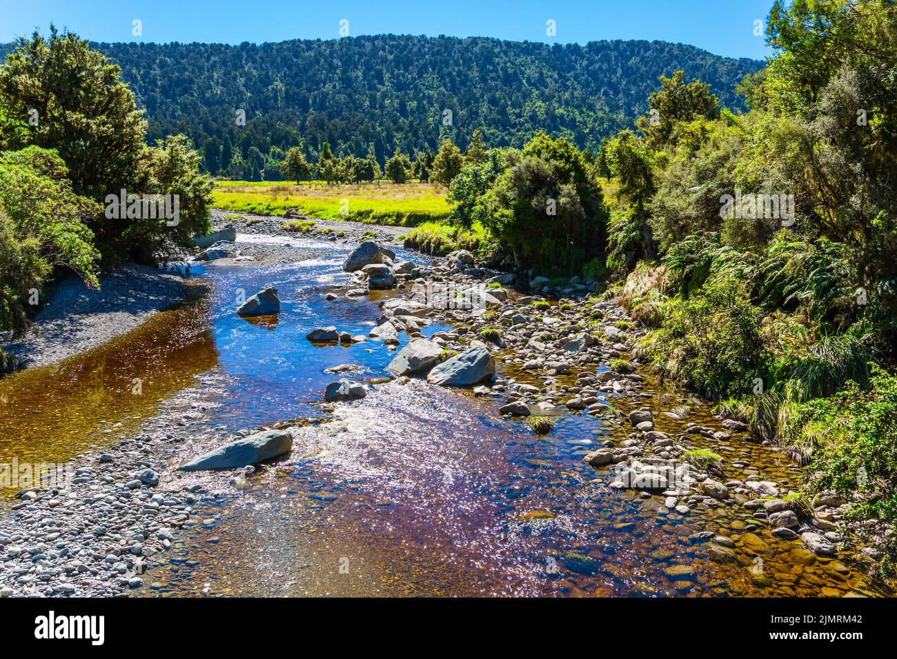 Ruscello con acqua ferruginosa Foto Stock