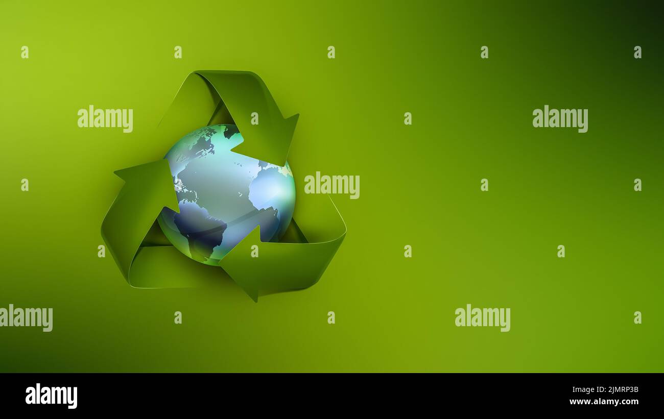 Riciclaggio di Symbol e Blue Planet Foto Stock